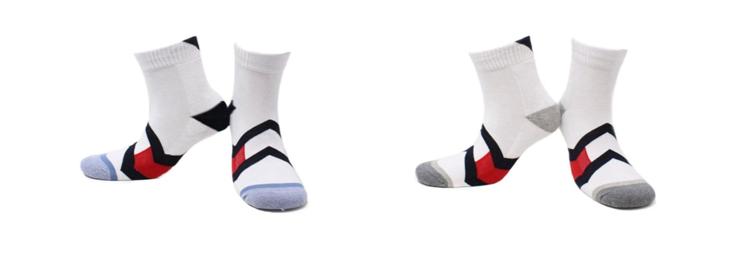 2023 - REF 39115c - Chaussettes Sport Homme Chevron Blanc en Coton Peigné (2 paires)