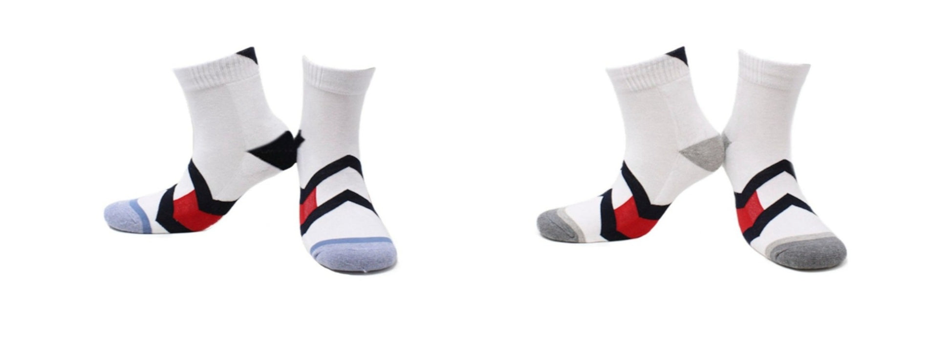 2023 - REF 39115c - Chaussettes Sport Homme Chevron Blanc en Coton Peigné (2 paires)